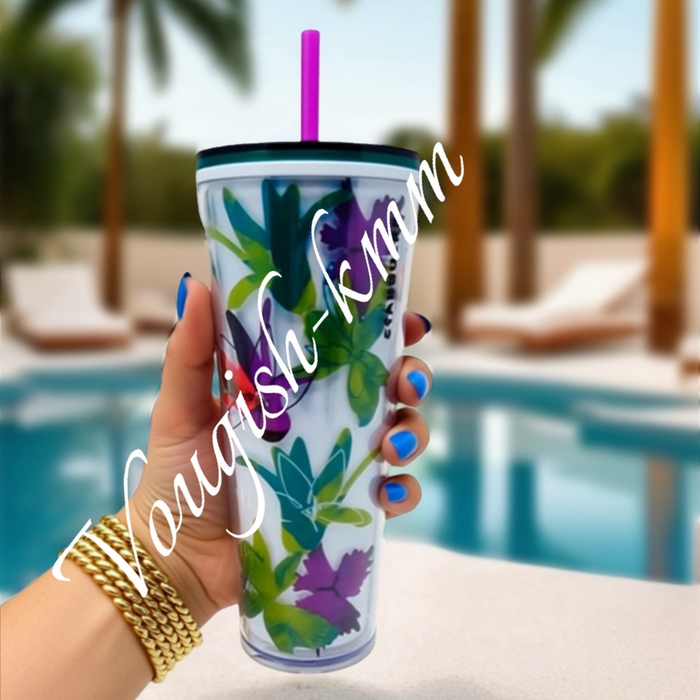 STARBUCKS Spring White Floral Cold Cup  24 oz venti